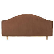 Headboard, Chocolate Faux Suede, Double