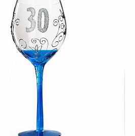 Large 30th Birthday Red Wine Glass