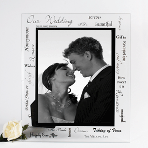 Large Our Wedding Glass Frame