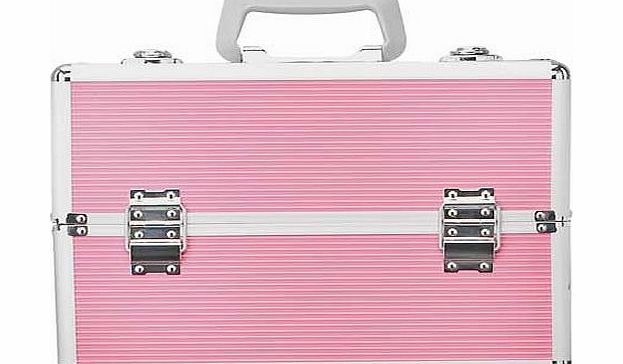 Large Pink Aluminium Vanity Case