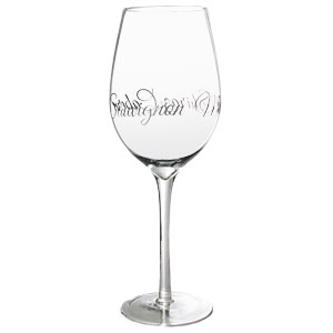 Script Written Red Wine Glass