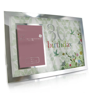 Large Silver Plated 4 x 6 30th Birthday Photo