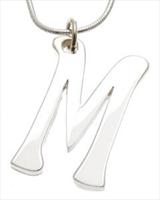 Large Sterling Silver Initial M Pendant