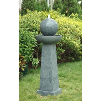 Large Tapered Column and Sphere Water Feature