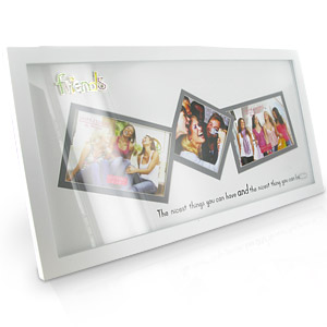 Large White Triple Friends Photo Frame