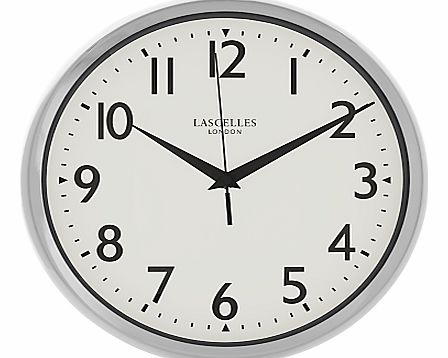 Lascelles Chrome Wall Clock, Dia.30cm