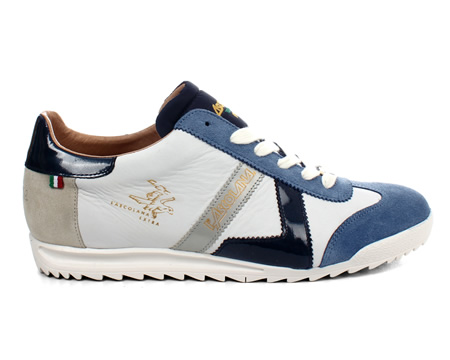 LAscolana Corrente Bianco/Jeans Leather Trainers