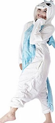 LATH.PIN Unisex Costume Animal Cosplay Onesie Adult Pajamas Anime Cartoon Sleepwear (M, Blue Unicorn)