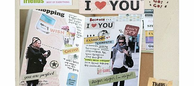 Message Sticker Set Vintage Style - 6 Creative sheets Diary Retro Scrapbooking