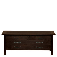 MILTON DARK 6 DRAWER RECTANGULAR COFFEE TABLE