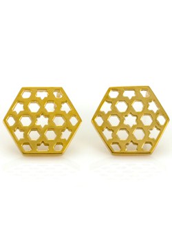 Promise Silver and Gold Plated Lattice Stud
