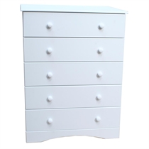 lauren 5 Drawer Chest - White