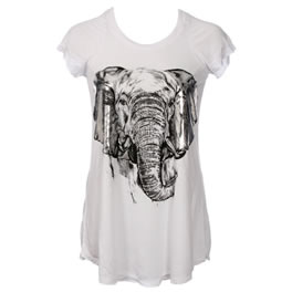 Elephant Tee in White AS SEEN ON