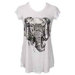 Lauren Moshi Elephant Tee in White AS SEEN ON