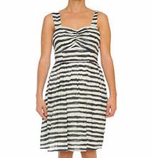 LAVAND Black and white horizontal stripe dress