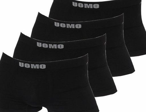 Lavazio PE7534 Mens Microfibre Boxer Shorts (Pack of 4) - Plain Black - XL/3XL - Black