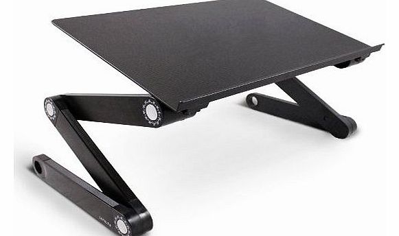 Ergonomic Laptop Table Desk Breakfast Bed Tray Book Holder - Black