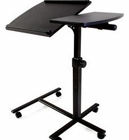 Lavolta Laptop Table Notebook Desk Black with Mouse Board for Dell Inspiron 15 1520 1525 1545 1564 15R M5030 N5010 XPS M1530 - Adjustable-Angle Swivel Top - Adjustable Height - Metal Frame - Easily Mo