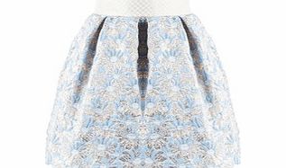 Lazy Francis Sky Flower blue jacquard skirt