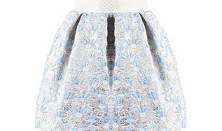 Lazy Francis Sky Flower blue jacquard skirt
