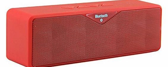  New Wireless Bluetooth Mini Speaker for verizon Apple iPhone 5c Dual-Speaker Music System with Built-in Microphone and Micro SD card slot (Red)