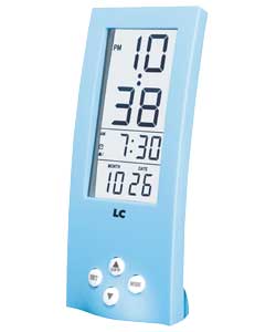 LC Blue Upright LCD Alarm Clock
