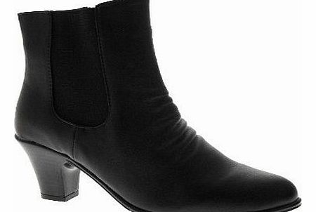 NEW WOMENS COMFORT FLEXI SOLE HIGH HEEL CHELSEA DEALER RIDING ANKLE BOOTS FAUX LEATHER LADIES GIRLS SHOES BLACK SIZE UK 3