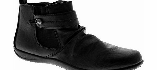 LD Outlet WOMENS COMFORT FAUX LEATHER WARM FLEECE LINED LOW HEEL GUSSET ANKLE SNOW BOOTS BLACK LADIES SHOES SIZE UK 7