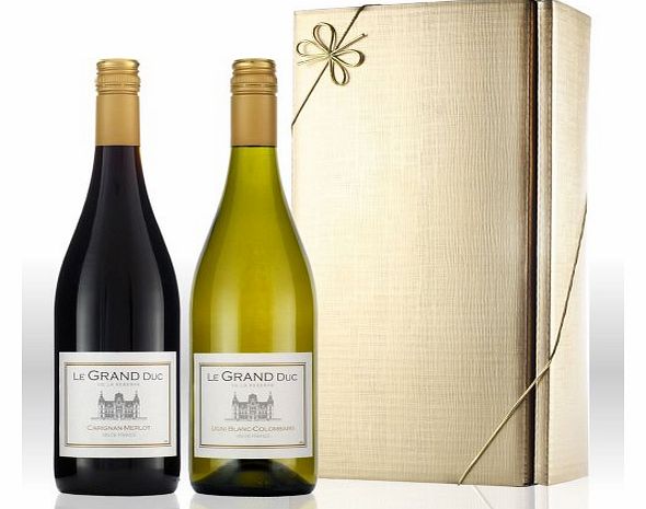 Le Grand Duc French red and white wine twin pack gift set