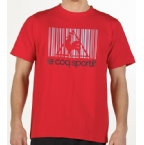 Le Coq Sportif Mens Barcode T-Shirt Red