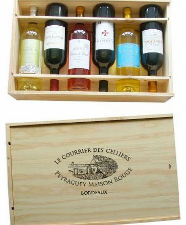 Le Courrier des Celliers Aromes de Bordeaux French Wooden Wine Box Gift Luxury Hamper, Christmas Present, Corporate Gift