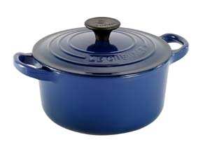 LE CREUSET 22cm Round Cast Iron Casserole Blue
