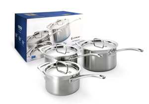 LE CREUSET New 3-ply Stainless Steel 3 Piece