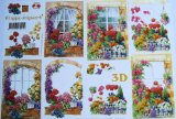 A4 3D Le Suh step by step decoupage sheet for card craft - floral - window boxes