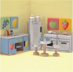 Le Toy Van Dolls House Wooden Accessory set - Tutti-Fruitti Kitchen