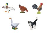 Exclusive to Amazon.co.uk. Le Toy Van - Papo Farm Animals Set 2 (Mallard Duck / Pecking Hen / Gallic Rooster / White Goose / Tom Cat )