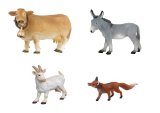 Exclusive to Amazon.co.uk. Le Toy Van - Papo Farm Animals Set 3 (Aquitaine Cow with Bell / Provence Donkey / Horned Goat / Fox )
