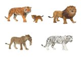 Exclusive to Amazon.co.uk. Le Toy Van - Papo Wild Cats 1 (Tiger/ Tiger Cub/ Lion / Lioness with Cub / White Tiger )