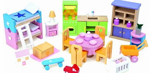 Le Toy Van Dolls House Wooden Accessory set - Starter Furniture