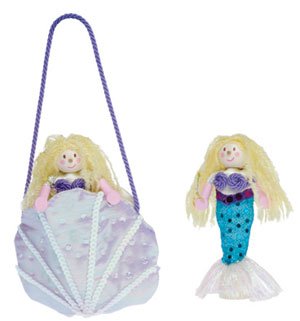 Wooden Millie Mermaid & Handbag