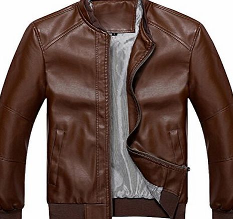 leading-star NEW Manly Men Slim Fit Faux Leather Motorcycle Biker Trench Jacket Coat 7 Colors