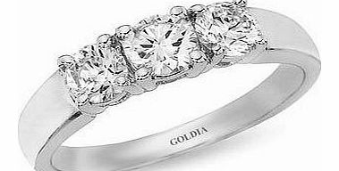 Leadoff 1 1/2 Ct. Round Cut Diamond Platinum Three-stone Engagement Ring Engagement-rings