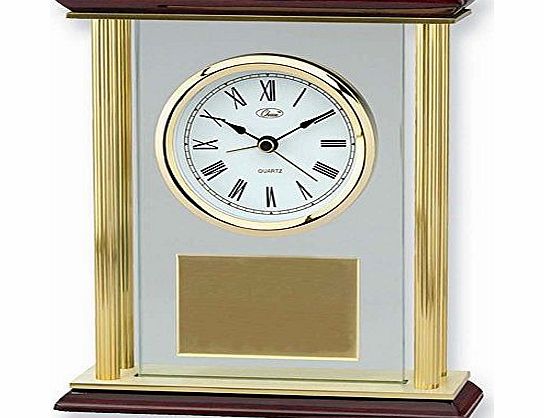 Leadoff Premiere Four Pillar Gold-tone Piano Clock - Engravable Personalized Gift Item
