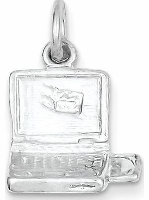 Leadoff Sterling Silver Laptop Computer Charm