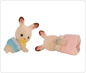 Leapfrog Sylvanian Families Chocolate Rabbit Twin Babies