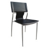 Leather & Chrome Stacking Chair