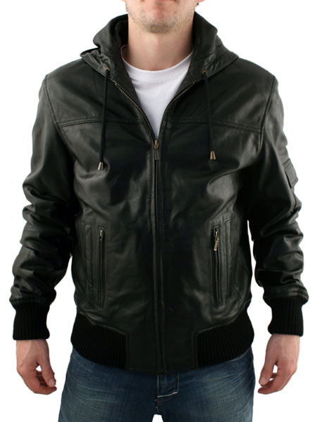 Leather Black Half Perforated Jacket