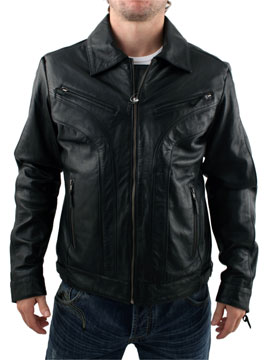Leather Black Retro Biker Jacket