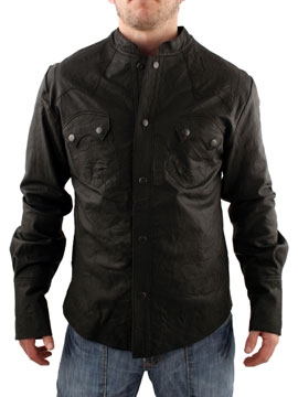 Leather Black Shirt Style Jacket