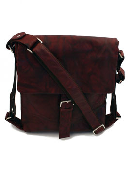 Leather Blood Buckle Messenger Bag